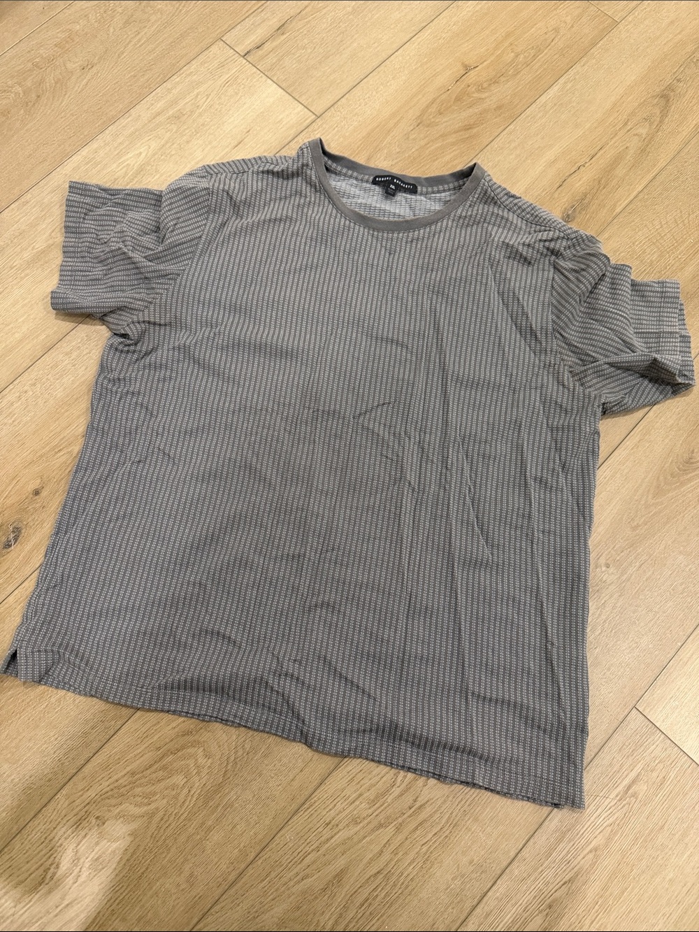 Robert Barakett Men's Gray Ribbed Short-Sleeve Tee